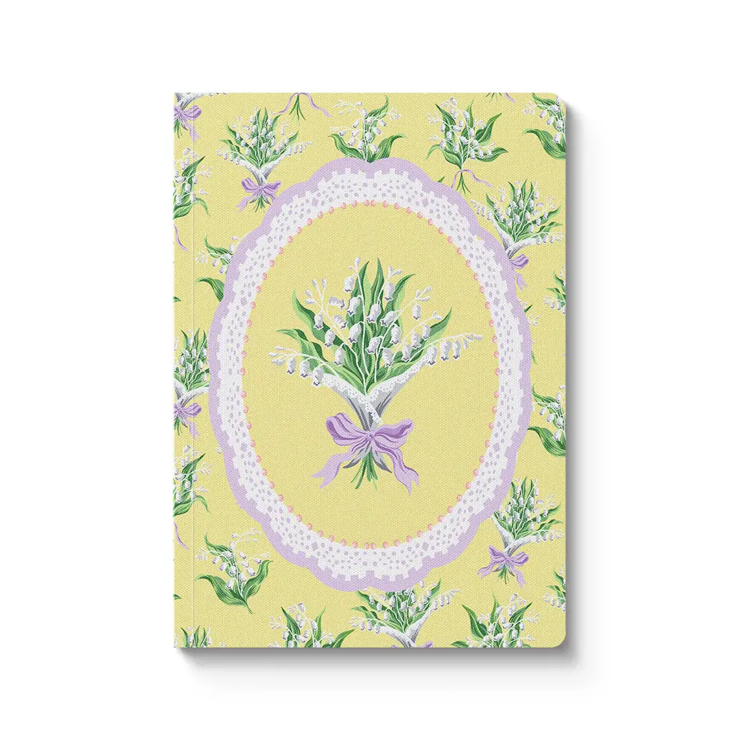 OHH DEER Cath Kidston Yellow Lily of the Valley Vignette Premium Perfect Carnet à couverture souple 176p (A5)