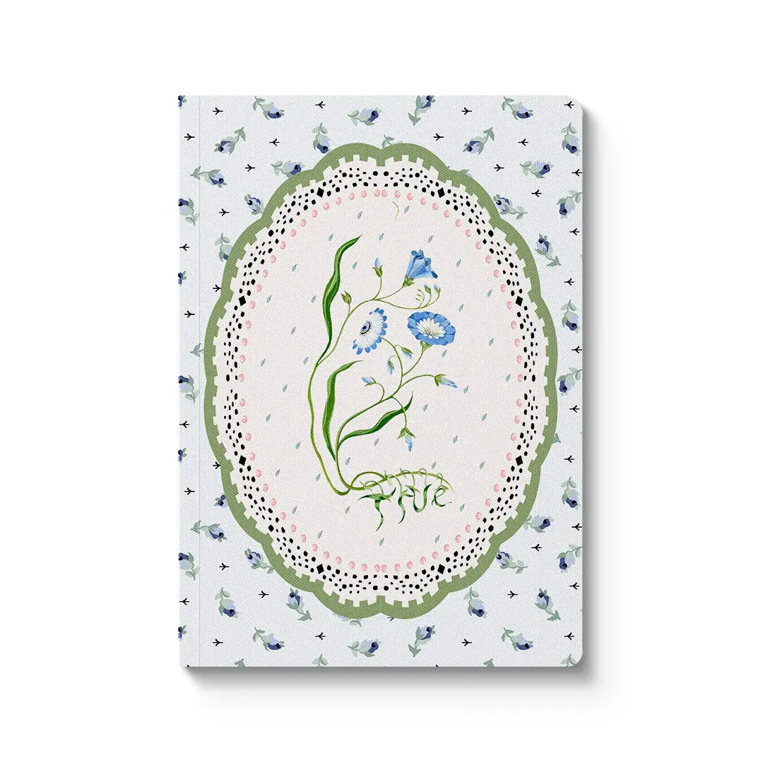 OHH DEER Cath Kidston Blue & Cream Roots Vignette Premium Perfect Carnet à couverture souple 176p (A5)