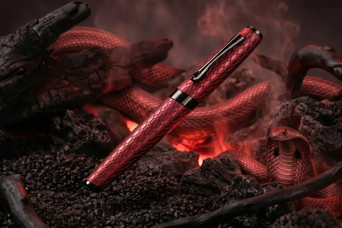 DIPLOMAT Roller Cobra Burgundy guilloche