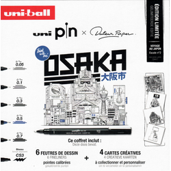UNI-BALL Coffret 6 x Uni Pin et Docteur Papter Osaka