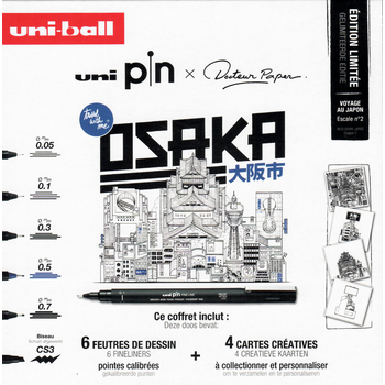 UNI-BALL Coffret 6 x Uni Pin et Docteur Papter Osaka