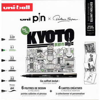 UNI-BALL Coffret 6 x Uni Pin et Docteur Papter Kyoto