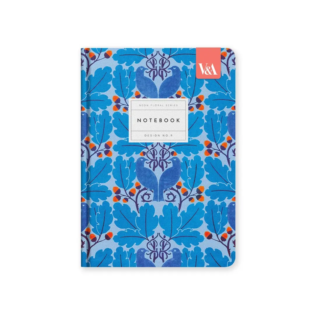 OHH DEER Neon Floral Blue Birds Carnet à couverture rigide 192p (A5)