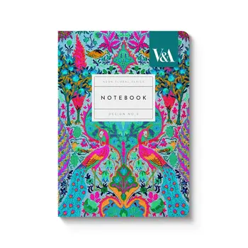 OHH DEER Neon Floral Peacock Premium Carnet à couverture souple 176p (A6)