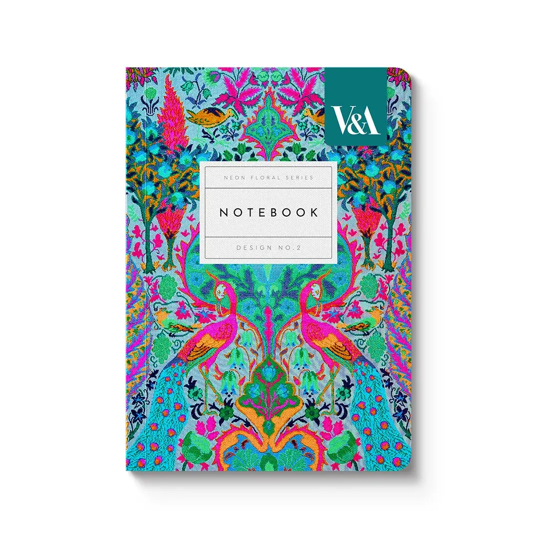 OHH DEER Neon Floral Peacock Premium Carnet à couverture souple 176p (A6)