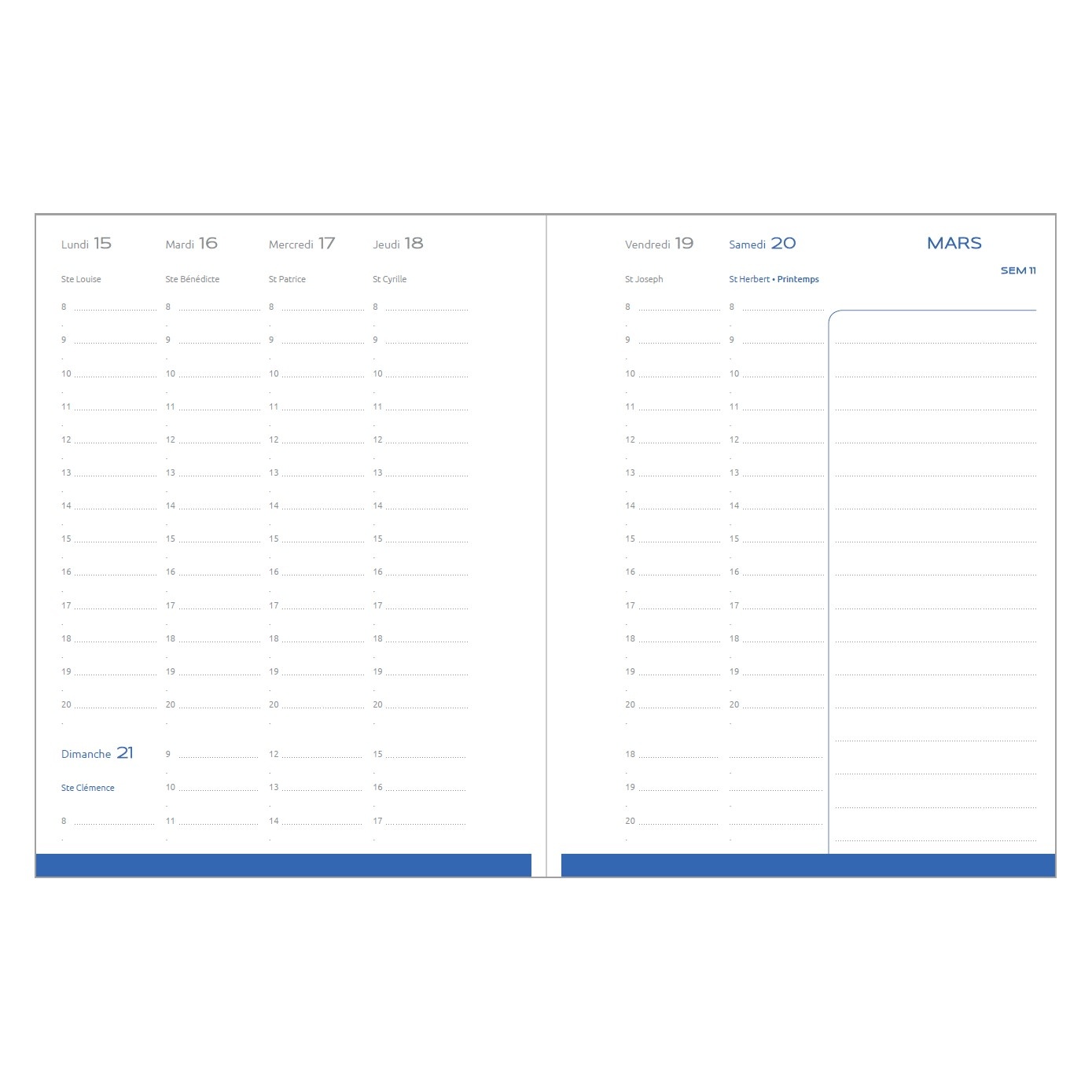 EPOPEE Agenda semainier Clémence A6 10,5x15cm 2027 couleurs aléatoires