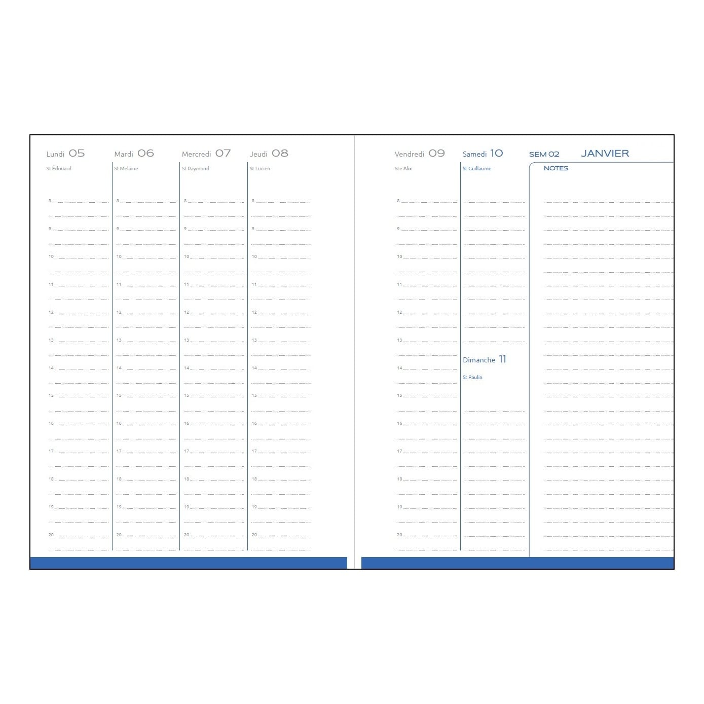 EPOPEE Agenda semainier Clémence A5 15x21 cm 2027 couleurs aléatoires