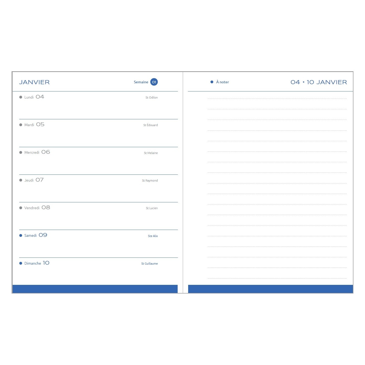 EPOPEE Agenda semainier horizontal + notes Patience A6 10,5x15cm 2027 couleurs aléatoires