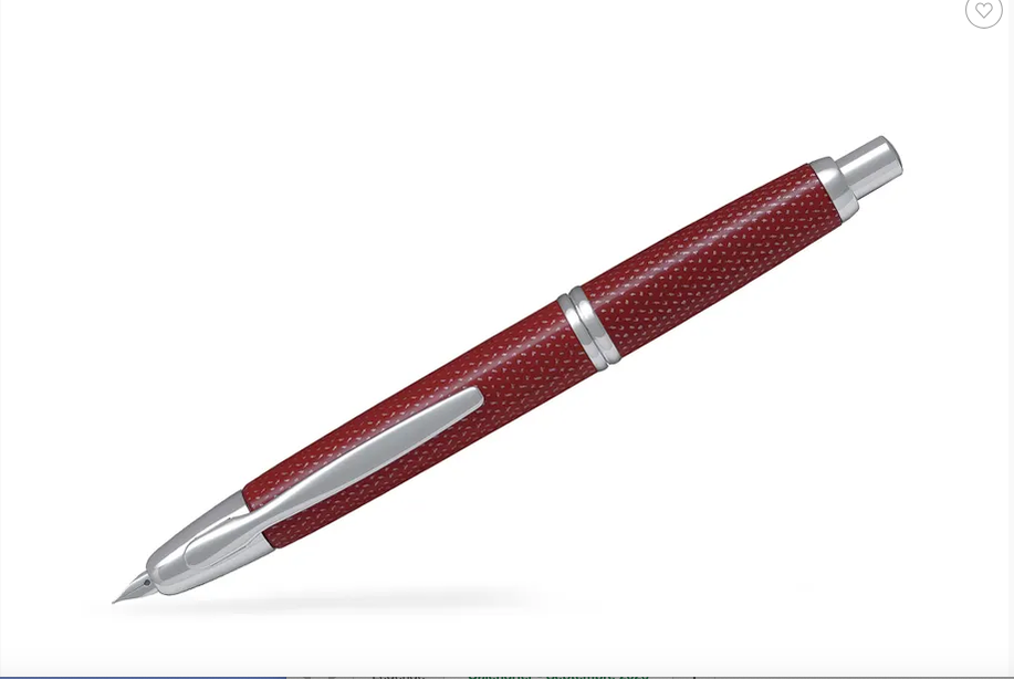 PILOT Capless Rhodié - Graphite Rouge - Plume Moyenne - En Coffret
