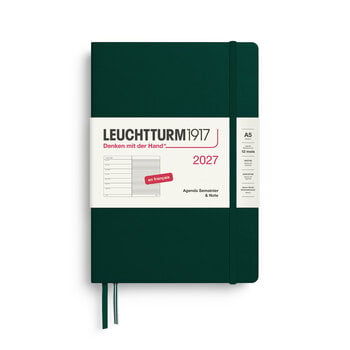 LEUCHTTURM 1917 Forest Green, Agenda Semainier & Carnet de notes Medium (A5) 2027, Français