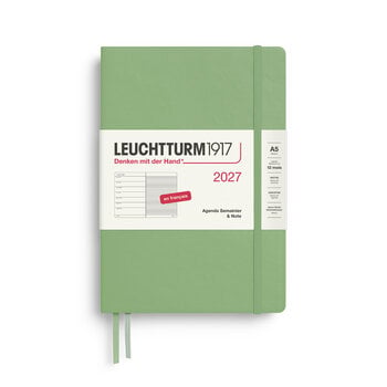 LEUCHTTURM 1917 Sauge, Agenda Semainier & Carnet de notes Medium (A5) 2027, Français