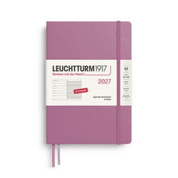 LEUCHTTURM 1917 Dusty Rose, Agenda Semainier & Carnet de notes Medium (A5) 2027, Français