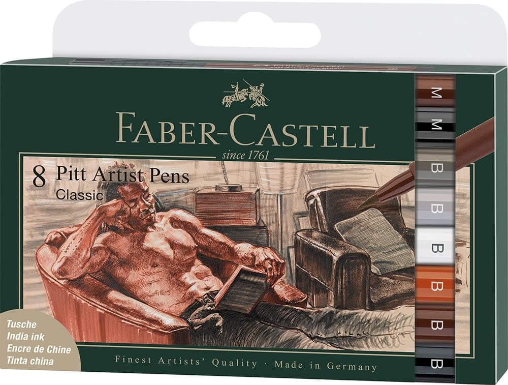 FABER CASTELL Feutre Pitt Artist Pen Classique 8x