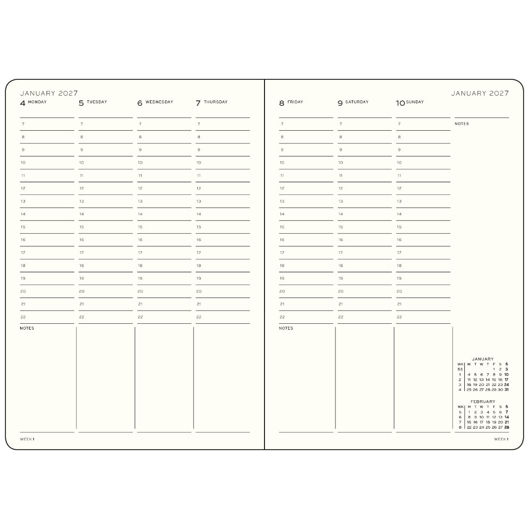 LEUCHTTURM 1917 Forest Green, agenda planificateur Semainier Composition (B5) 2027, Anglais