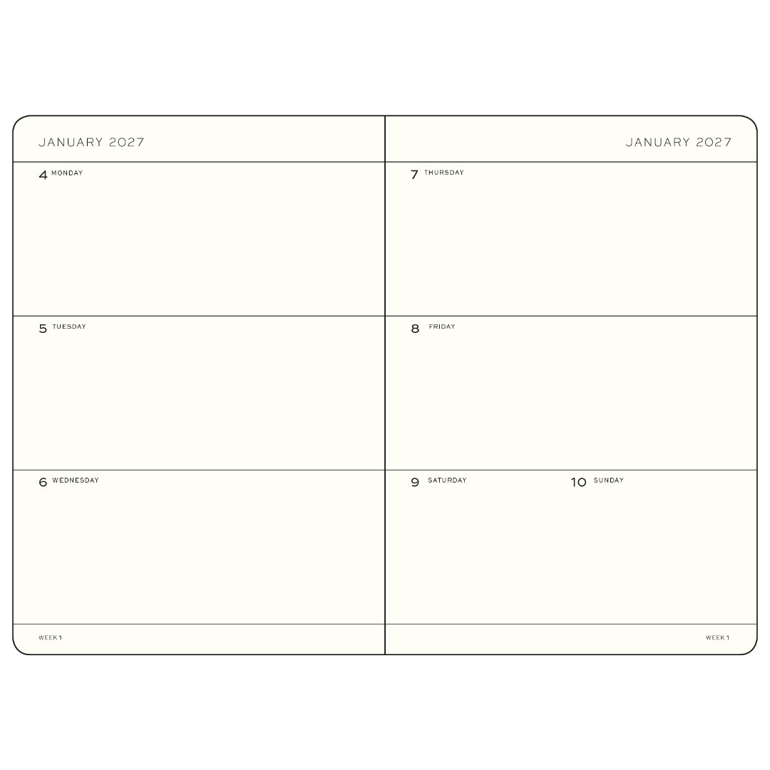 LEUCHTTURM 1917 Sauge, Agenda Semainier horizontal Pocket (A6) 2027, Couverture souple, Anglais