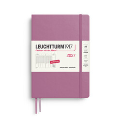 LEUCHTTURM 1917 Dusty Rose, Agenda Semainier horizontal Medium (A5) 2027, Français