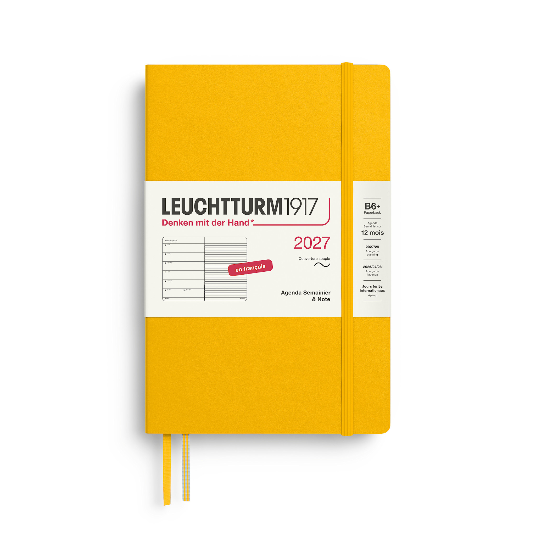 LEUCHTTURM 1917 Sunflower, Agenda Semainier & Carnet de notes Paperback (B6+) 2027, Couverture souple, Français