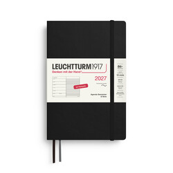 LEUCHTTURM 1917 Noir, Agenda Semainier & Carnet de notes Paperback (B6+) 2027, Couverture souple, Français