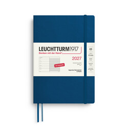 LEUCHTTURM 1917 Indigo, Agenda Semainier & Carnet de notes Medium (A5) 2027, Couverture souple, Français