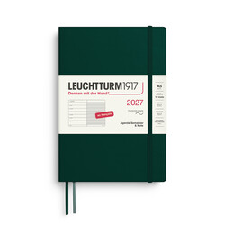 LEUCHTTURM 1917 Forest Green, Agenda Semainier & Carnet de notes Medium (A5) 2027, Couverture souple, Français