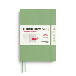 LEUCHTTURM 1917 Sauge, Agenda Semainier & Carnet de notes Medium (A5) 2027, Couverture souple, Français