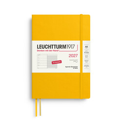 LEUCHTTURM 1917 Sunflower, Agenda Semainier & Carnet de notes Medium (A5) 2027, Couverture souple, Français