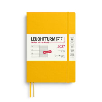 LEUCHTTURM 1917 Sunflower, Agenda Semainier & Carnet de notes Medium (A5) 2027, Couverture souple, Français