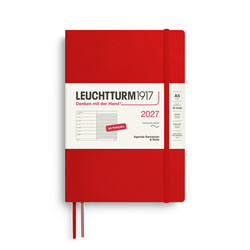 LEUCHTTURM 1917 Cherry, Agenda Semainier & Carnet de notes Medium (A5) 2027, Couverture souple, Français