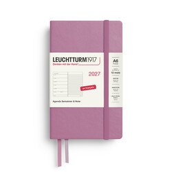 LEUCHTTURM 1917 Dusty Rose, Agenda Semainier & Carnet de notes Pocket (A6) 2027, Français