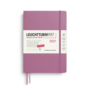 LEUCHTTURM 1917 Dusty Rose, agenda planificateur Semainier Medium (A5) 2027, Français