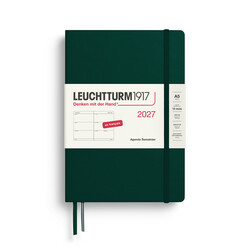 LEUCHTTURM 1917 Forest Green, Agenda Semainier horizontal Medium (A5) 2027, Français