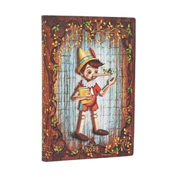 PAPERBLANKS Agenda semainier vertical Couverture souple 2027 Carlo Collodi, Pinocchio Mini