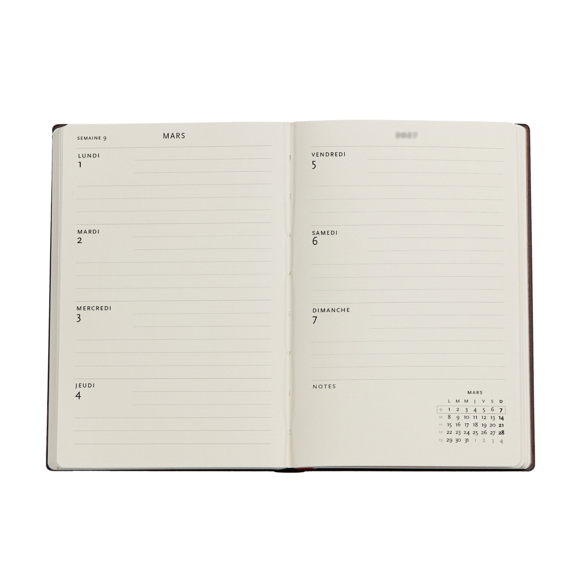 PAPERBLANKS Agenda semainier horizontal Couverture souple 2027 Fée du Liseron Mini