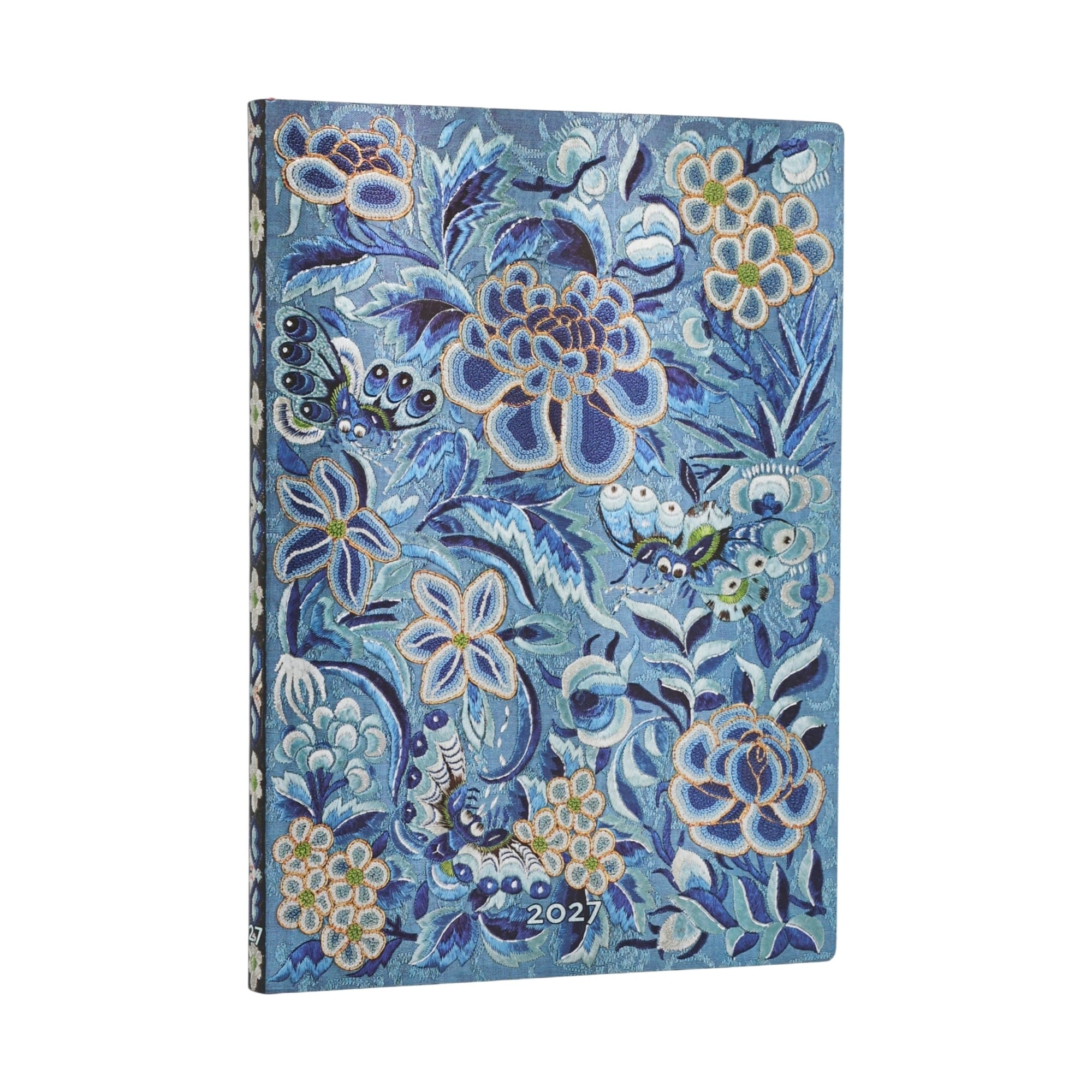 PAPERBLANKS Agenda semainier vertical Couverture souple 2027 Saule Bleu Midi