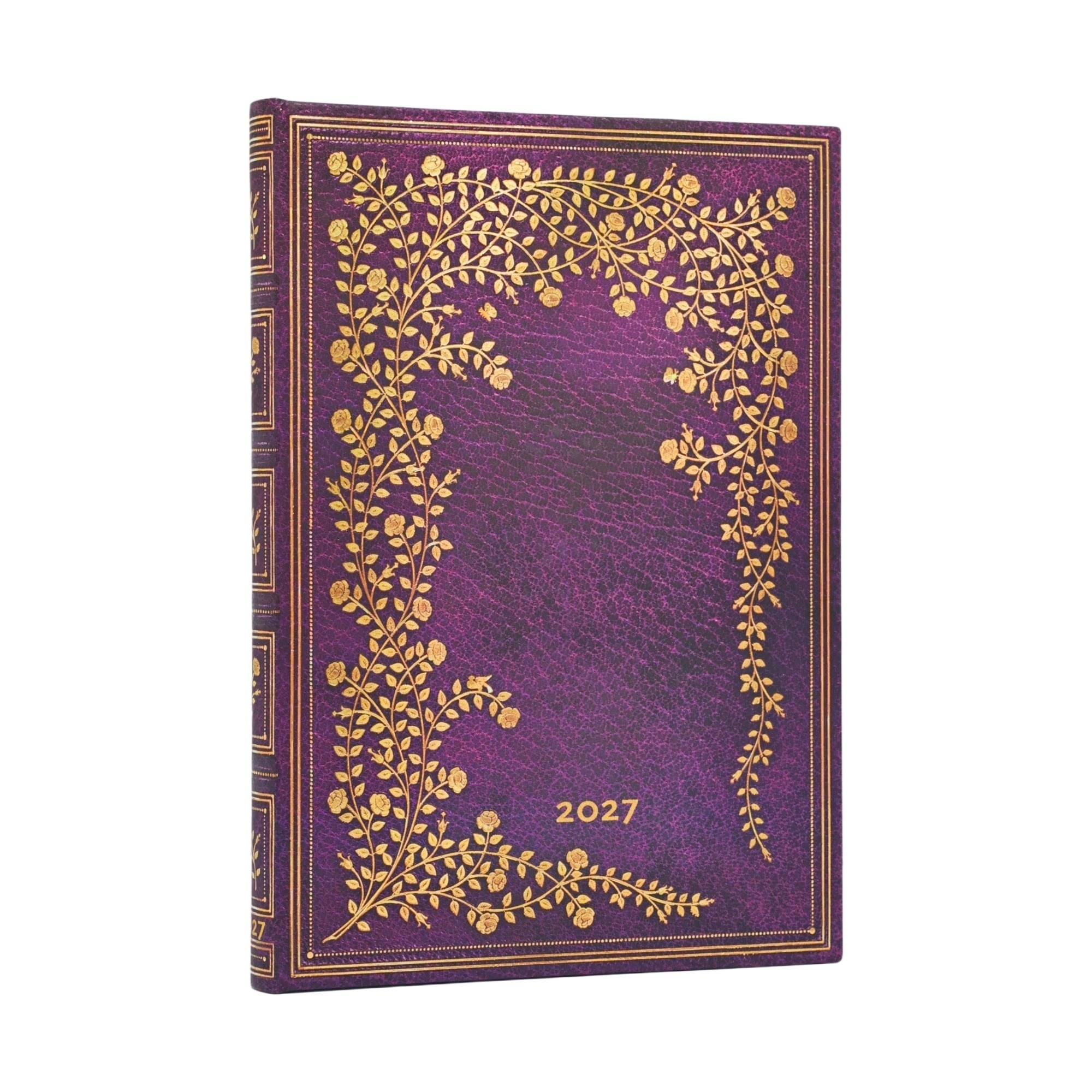 PAPERBLANKS Agenda semainier vertical Couverture rigide 2027 Rose de New York Midi