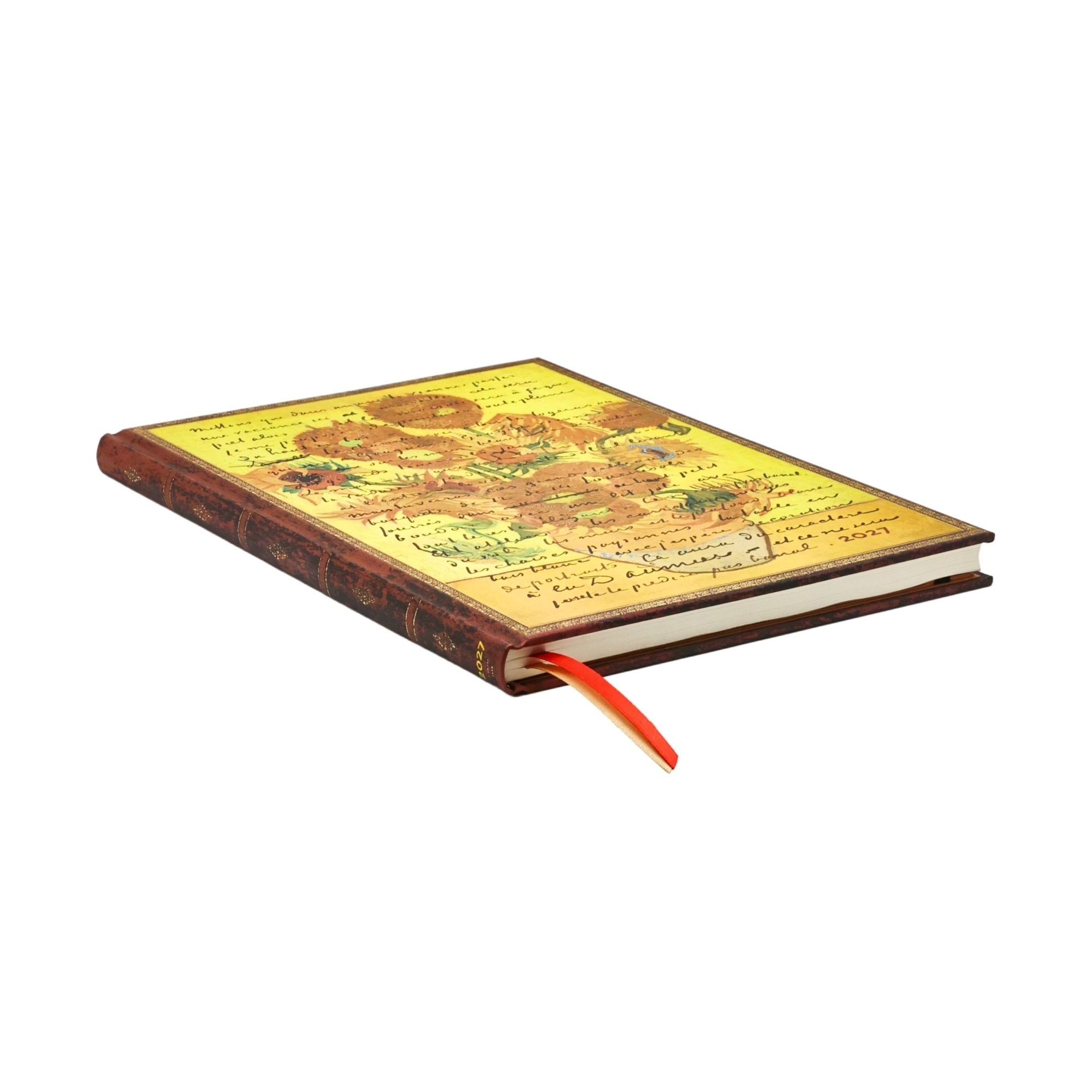 PAPERBLANKS Agenda semainier vertical Couverture rigide 2027 Van Gogh, Tournesols Grand