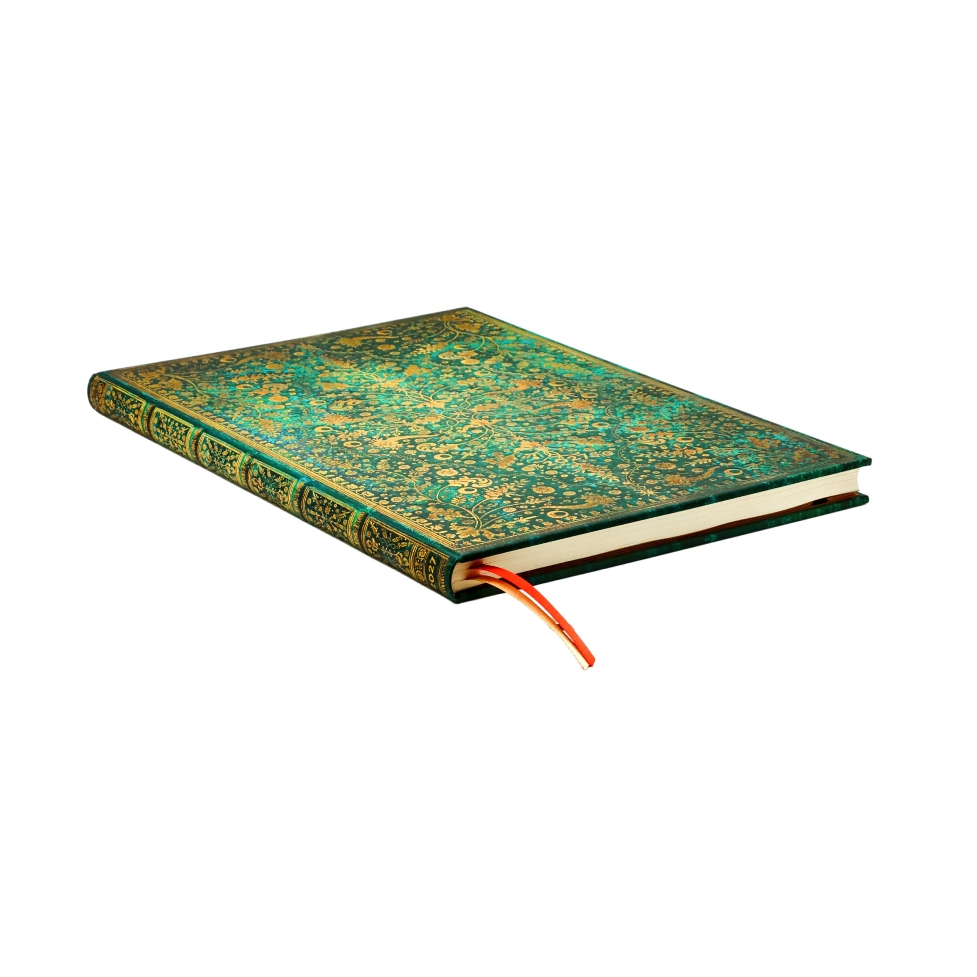 PAPERBLANKS Agenda semainier vertical Couverture rigide 2027 Fleur d’Émeraude Grand