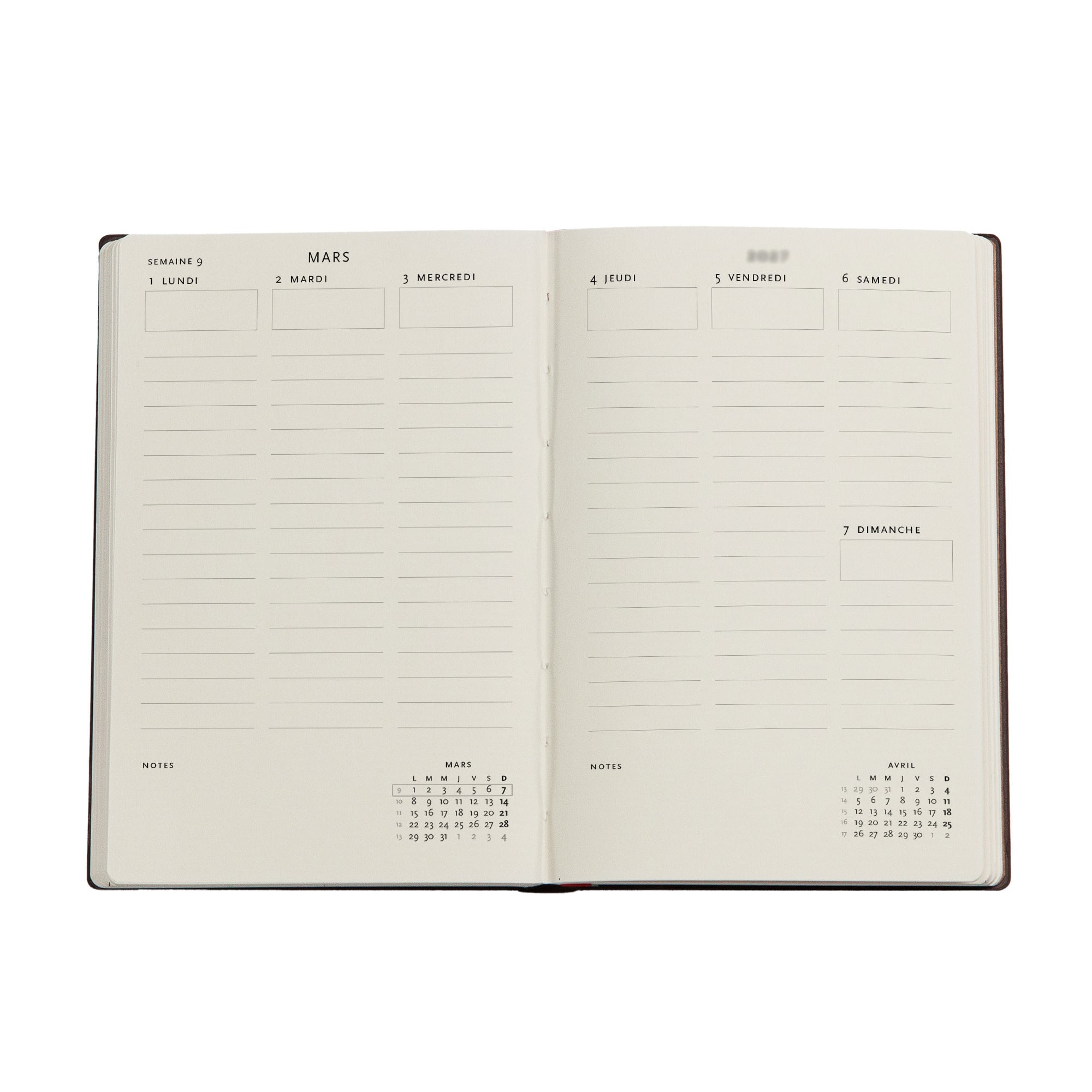 PAPERBLANKS Agenda semainier vertical Couverture rigide 2027 Pots en Terre Cuite et Fleurs de Cézanne Mini