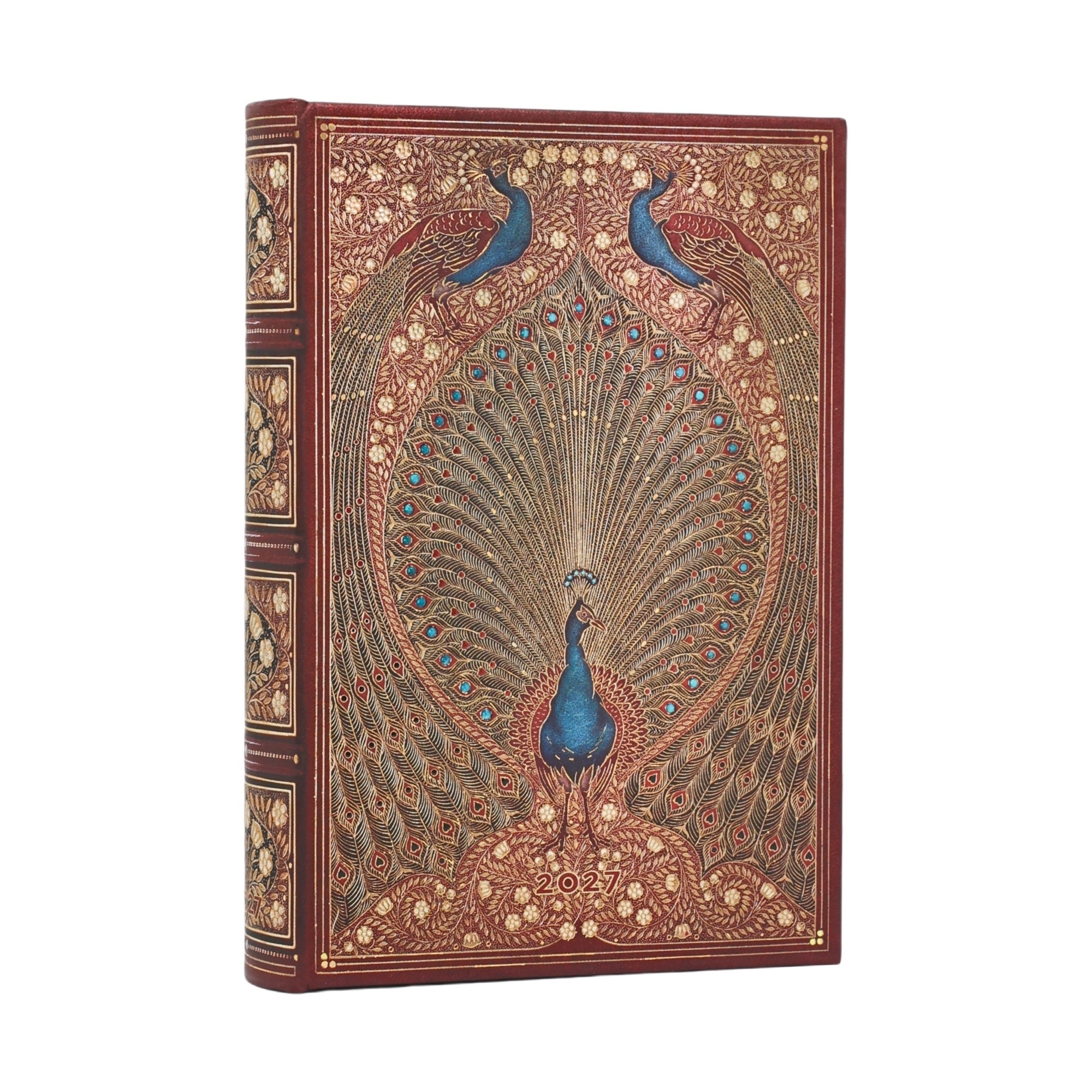 PAPERBLANKS Agenda journalier Couverture rigide 2027 Les Paons de Hafiz Mini