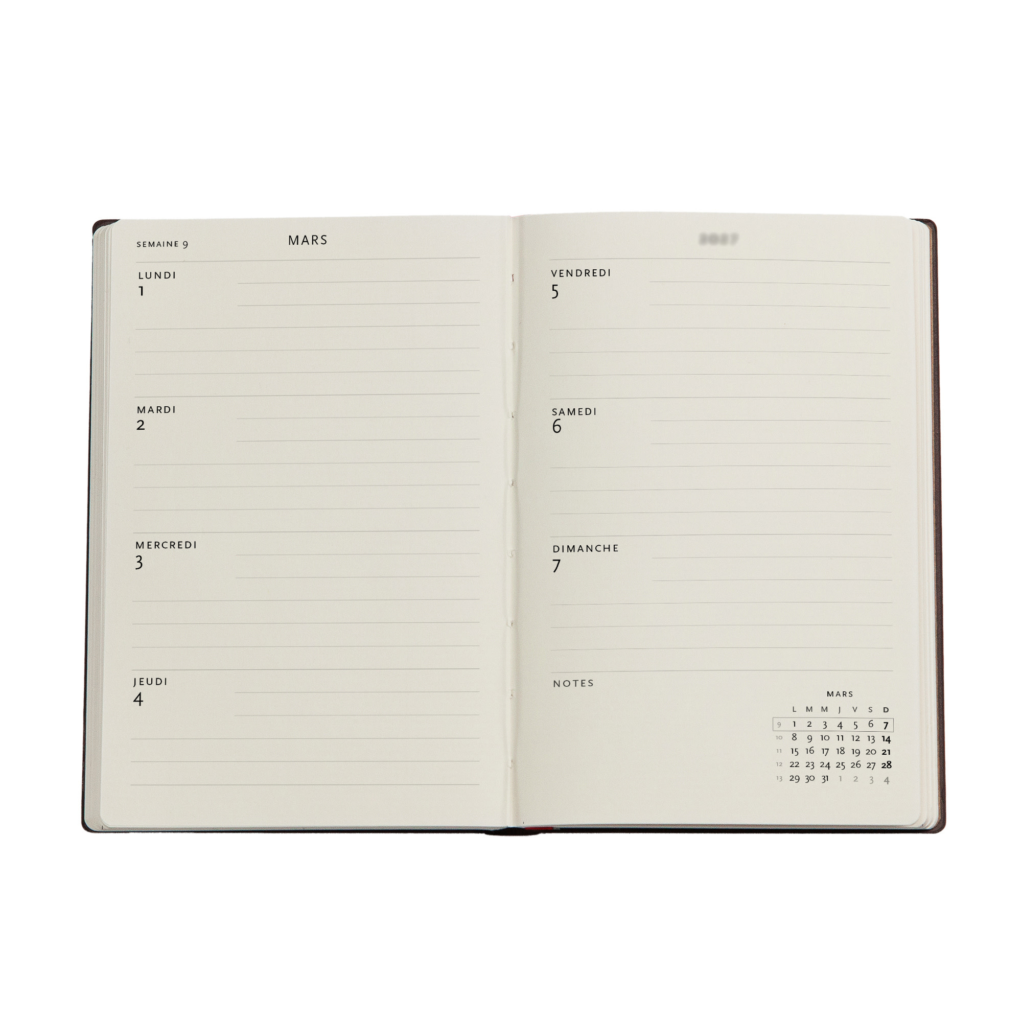 PAPERBLANKS Agenda semainier horizontal Couverture rigide 2027 Les Chrysanthèmes de Monet Mini