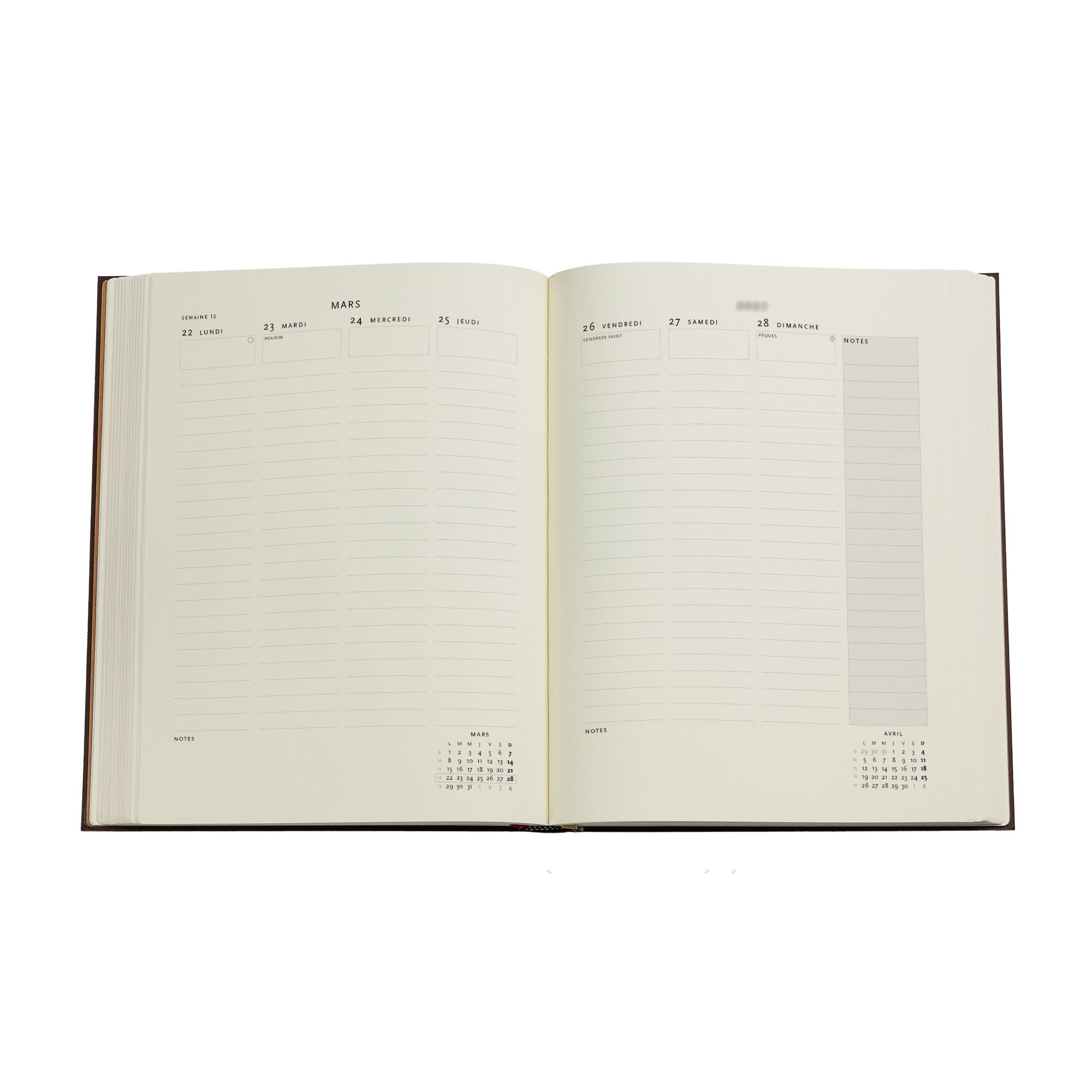 PAPERBLANKS Agenda semainier vertical Couverture rigide 2027 Layla Ultra