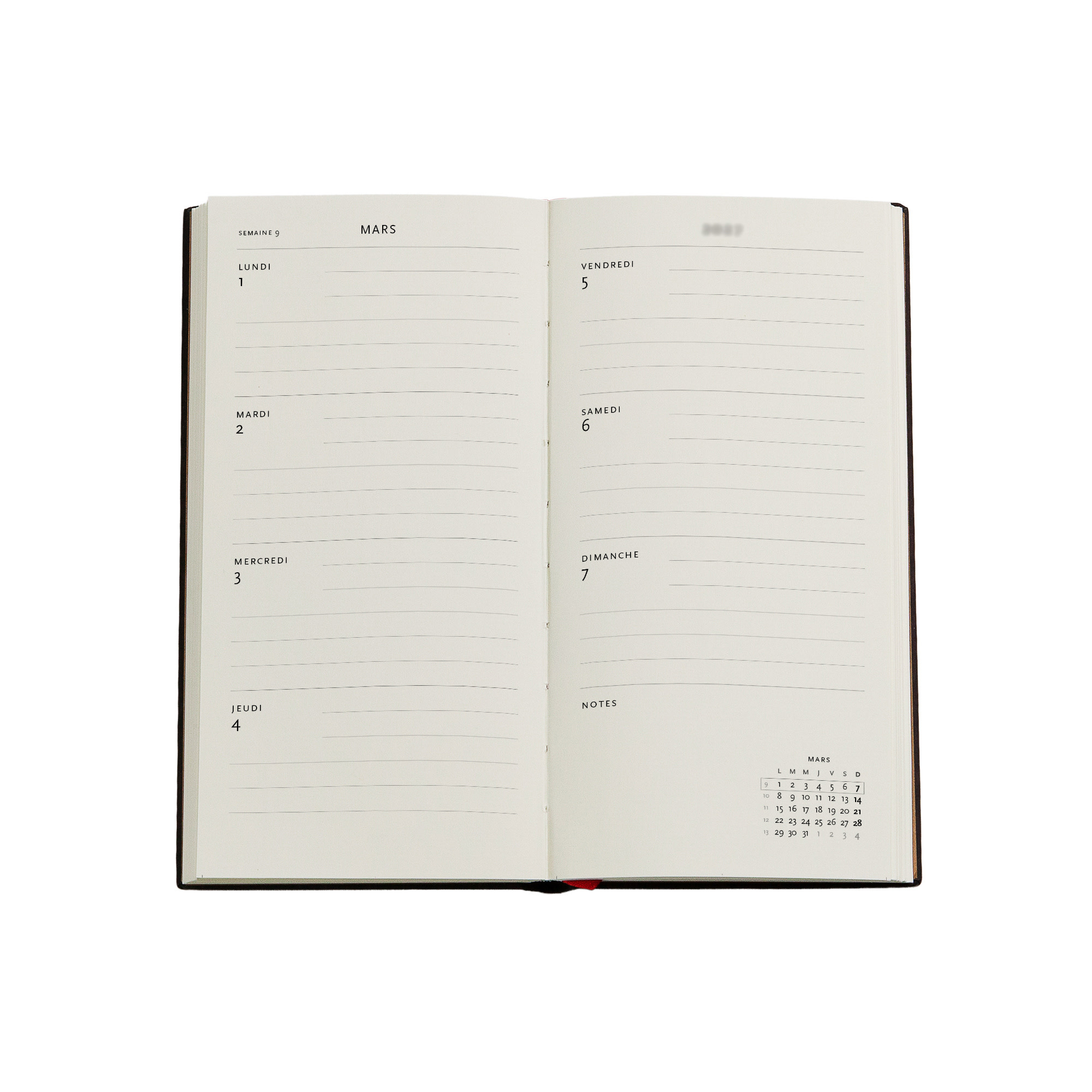 PAPERBLANKS Agenda semainier horizontal Couverture rigide 2027 L’Âge d’Or de la Prospérité Slim