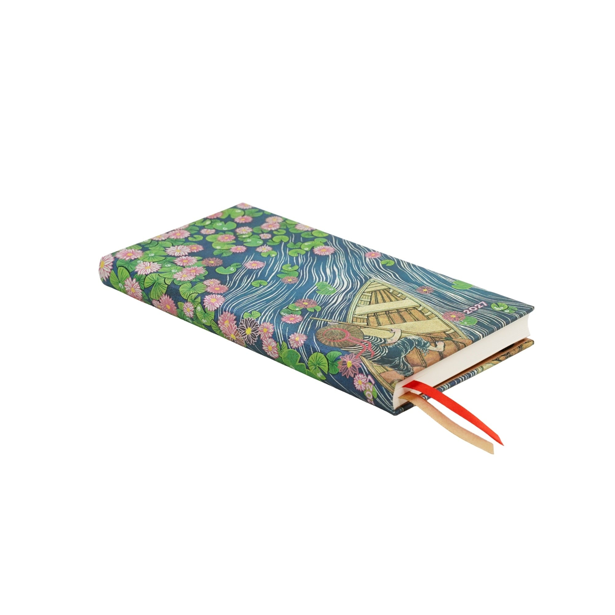 PAPERBLANKS Agenda semainier horizontal Couverture rigide 2027 Rivière aux Lotus Slim