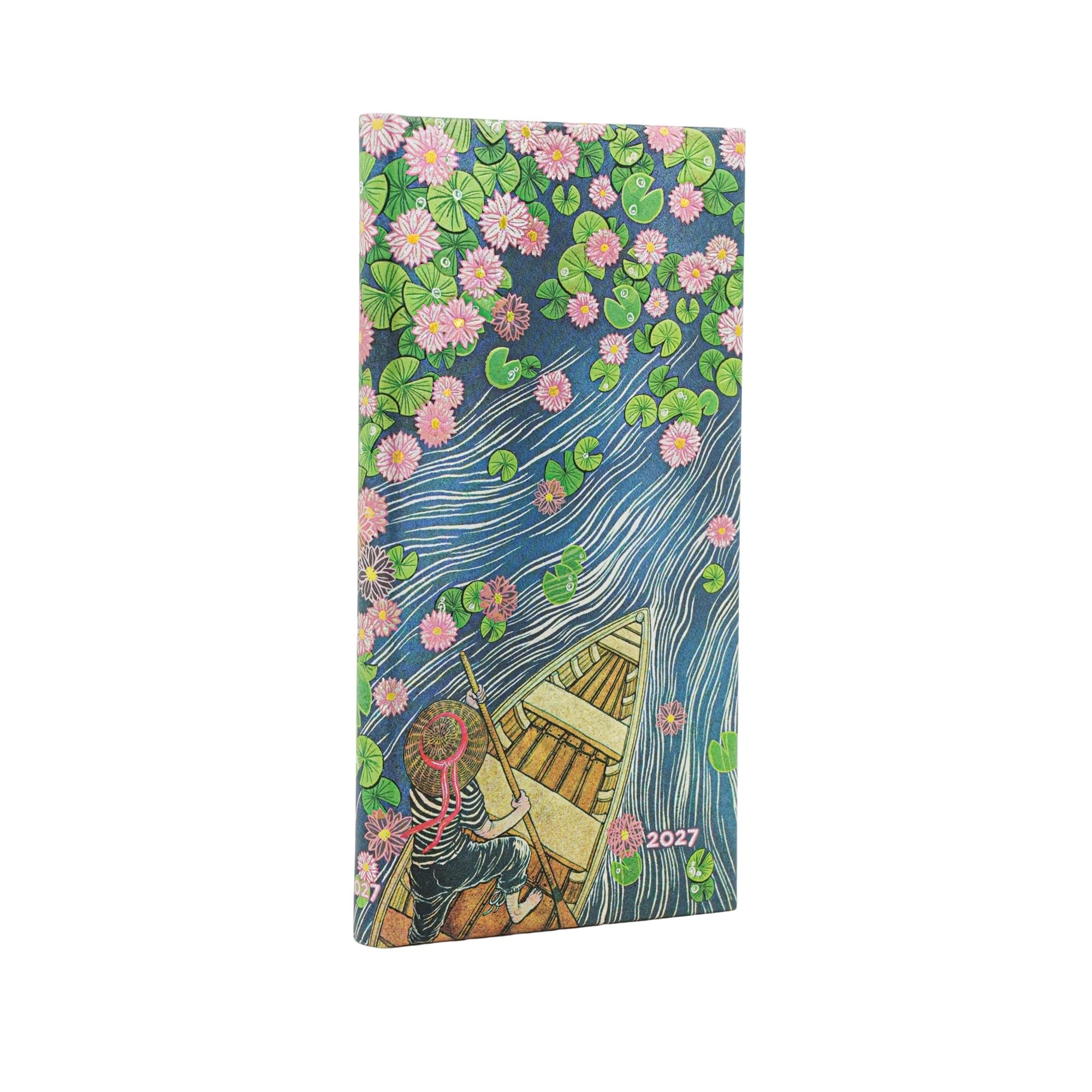 PAPERBLANKS Agenda semainier horizontal Couverture rigide 2027 Rivière aux Lotus Slim