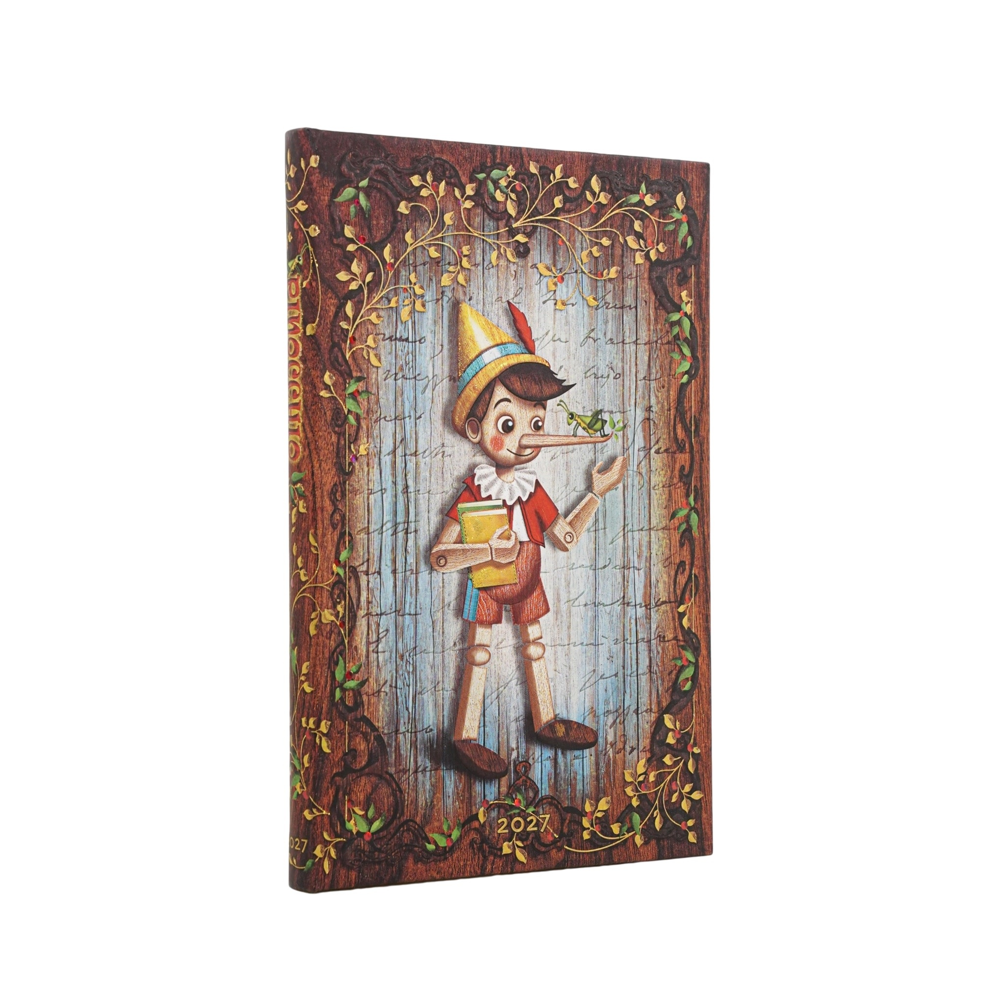 PAPERBLANKS Agenda semainier vertical Couverture rigide 2027 Carlo Collodi, Pinocchio Maxi