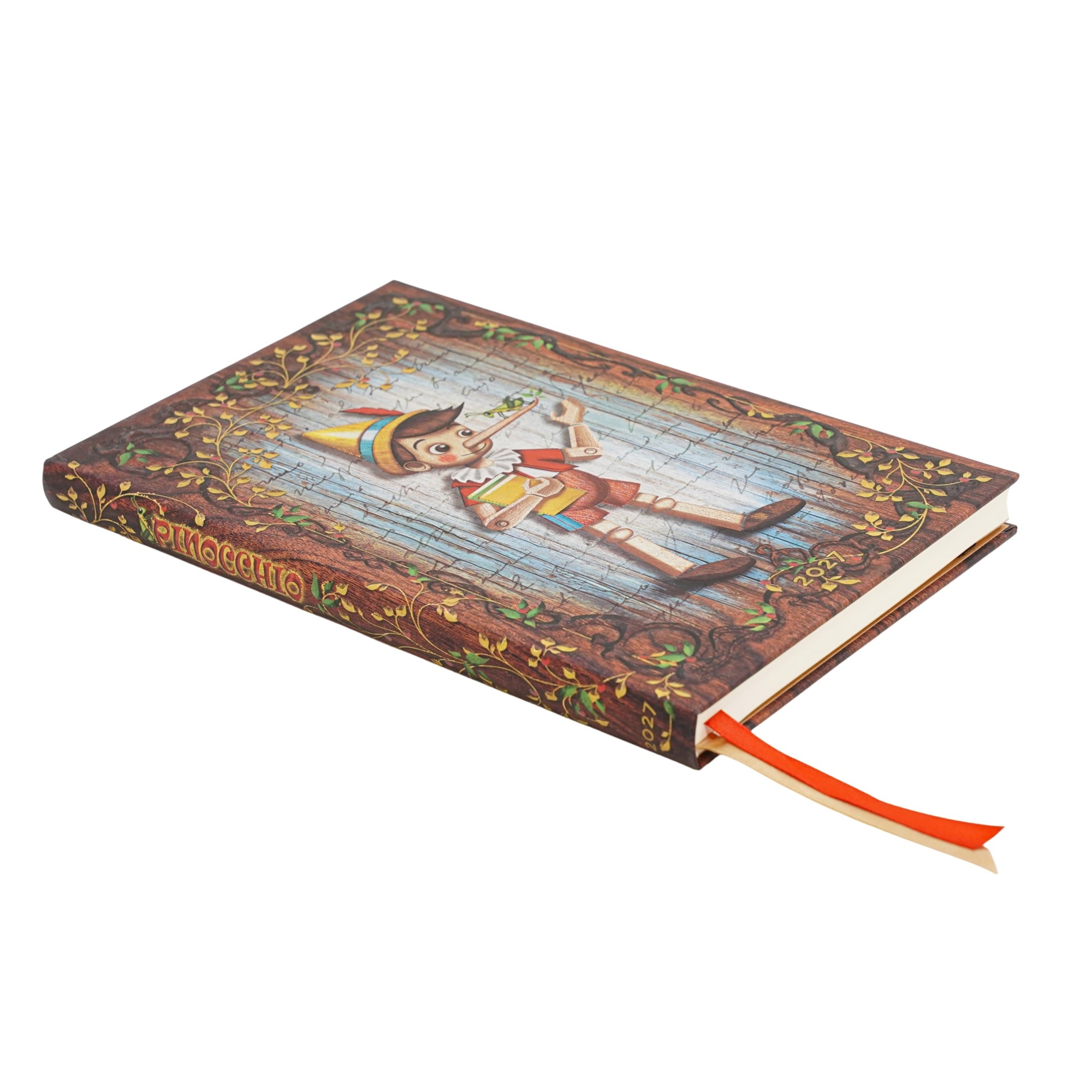 PAPERBLANKS Agenda semainier horizontal Couverture rigide 2027 Carlo Collodi, Pinocchio Maxi