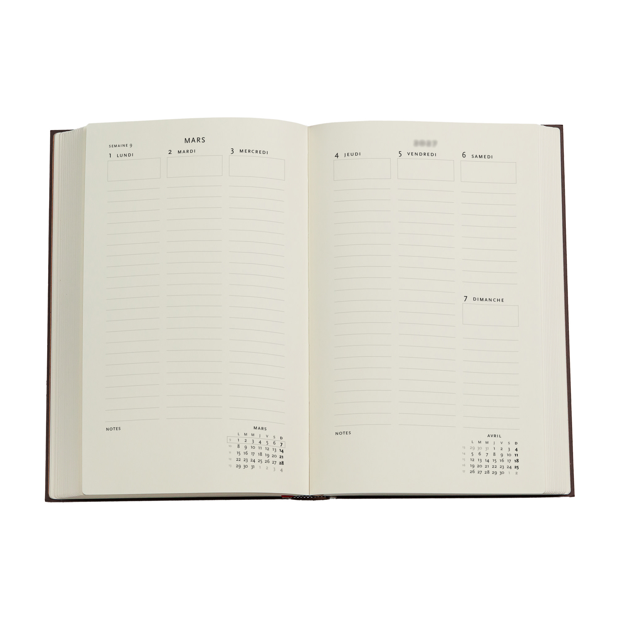 PAPERBLANKS Agenda semainier vertical Couverture rigide 2027 Black Edition Maxi