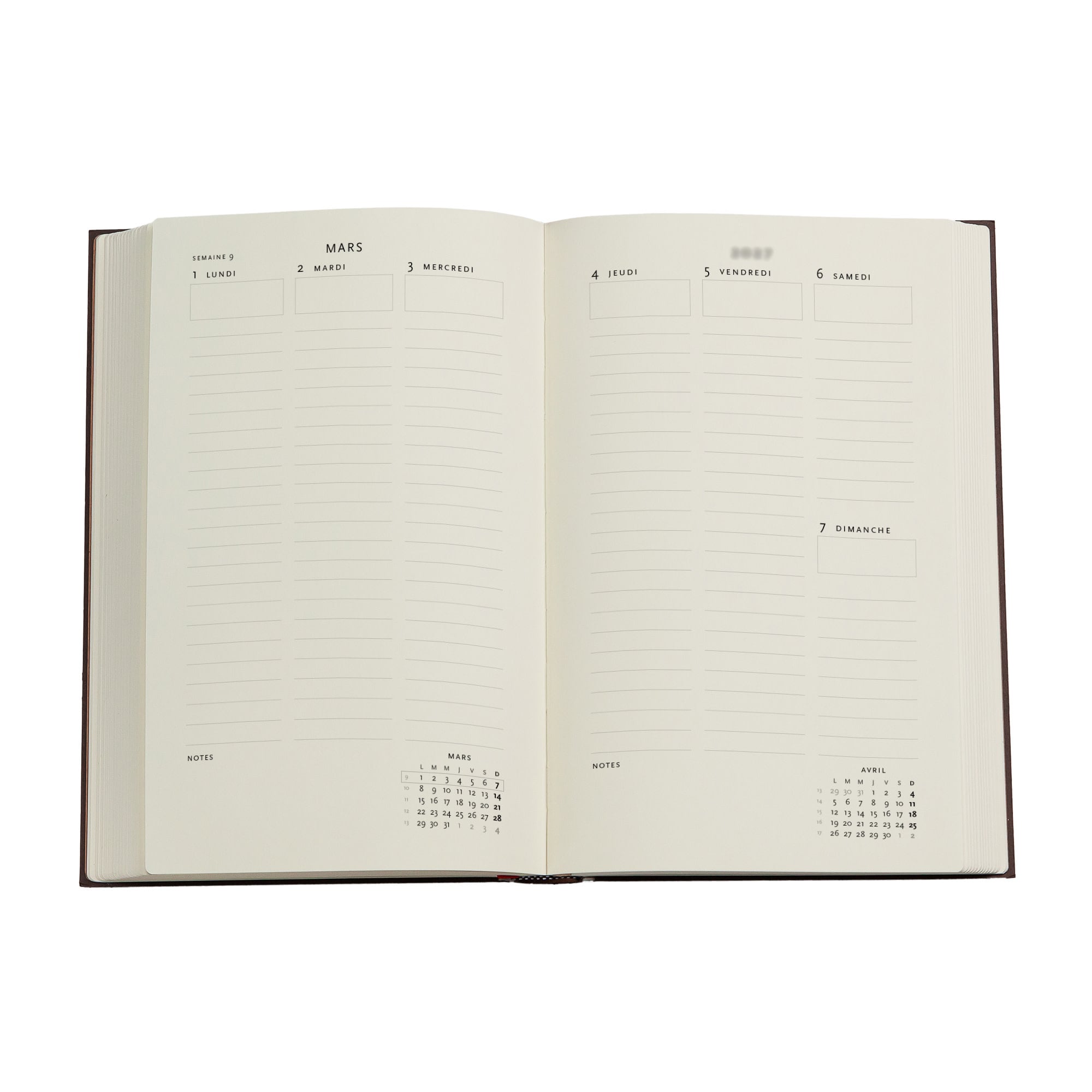 PAPERBLANKS Agenda semainier vertical Couverture rigide 2027 Luxe Bleu Maxi