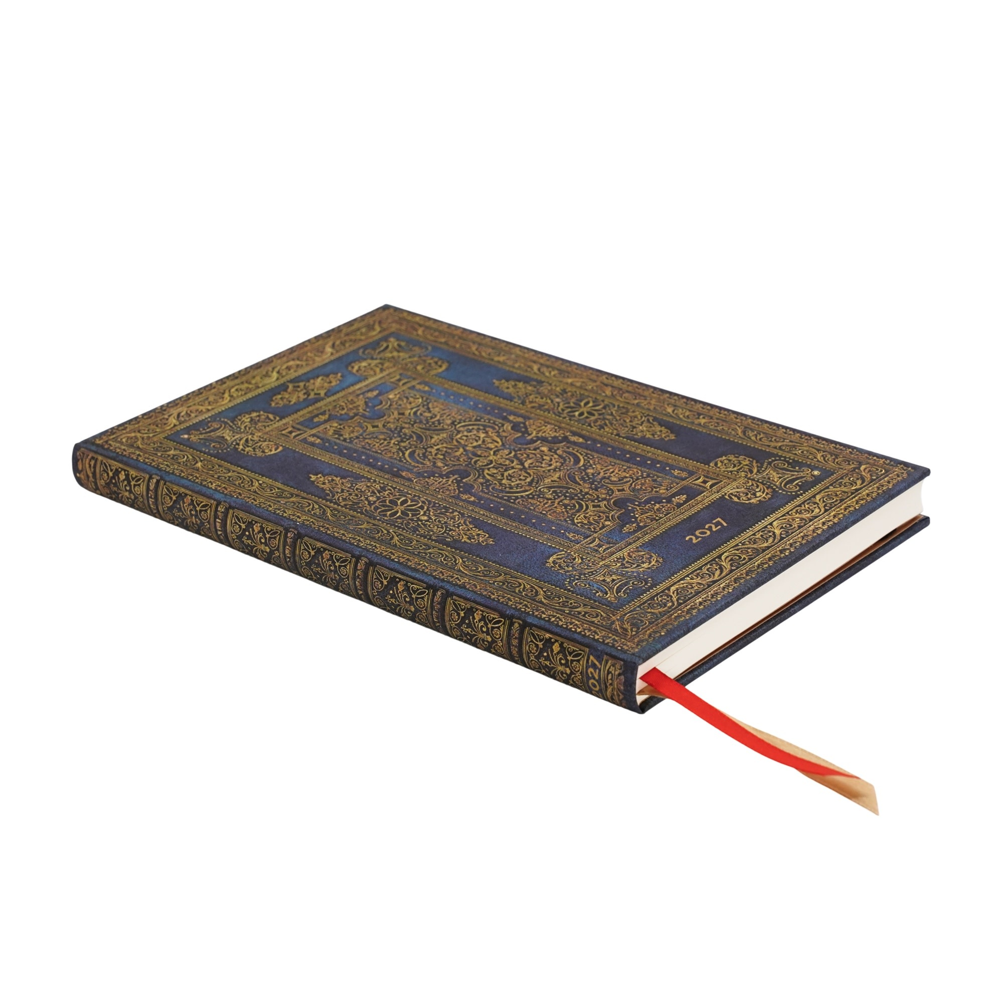 PAPERBLANKS Agenda semainier horizontal Couverture rigide 2027 Luxe Bleu Maxi