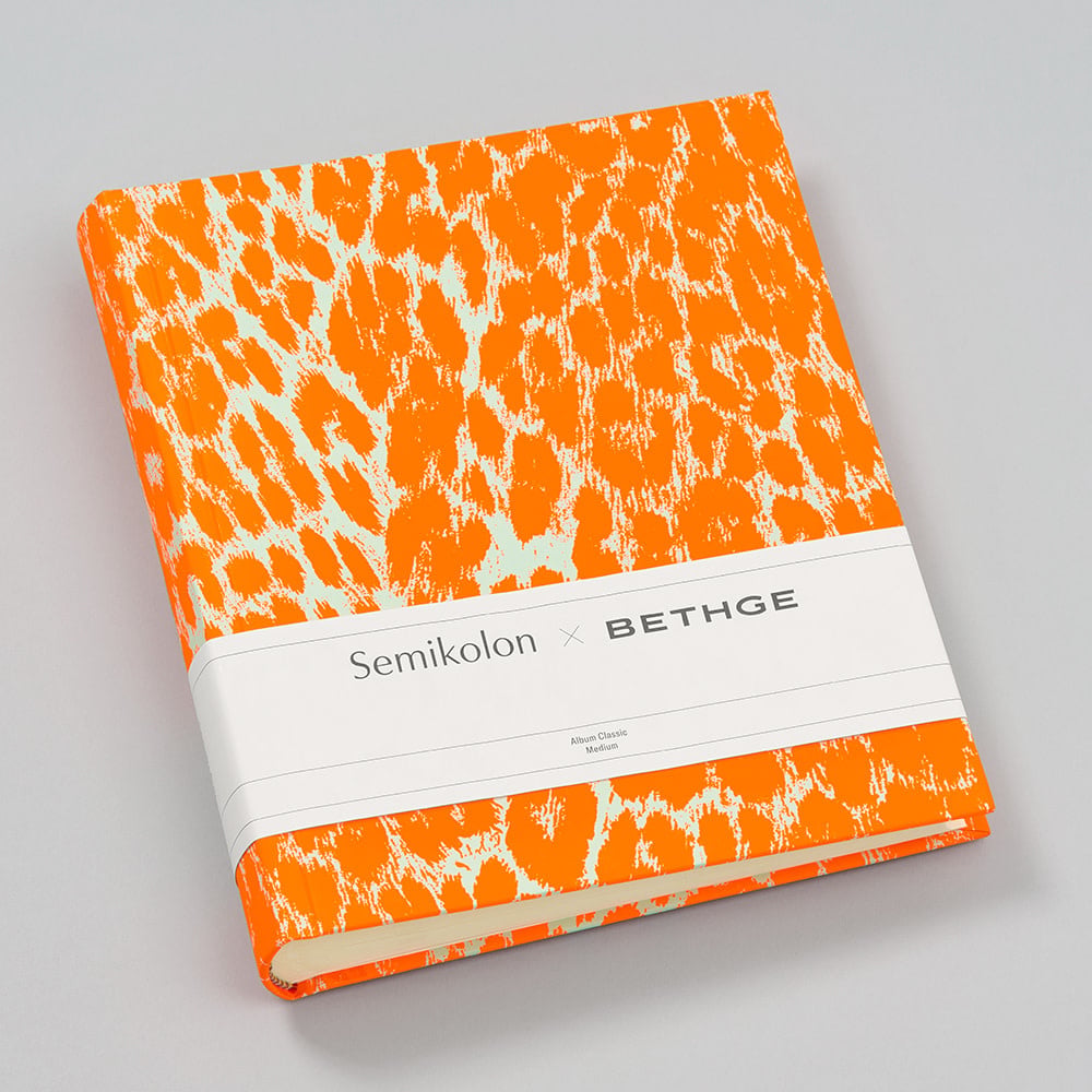 SEMIKOLON Album Photo Medium Léopard Par Semikolon × Bethge, Orange Néon